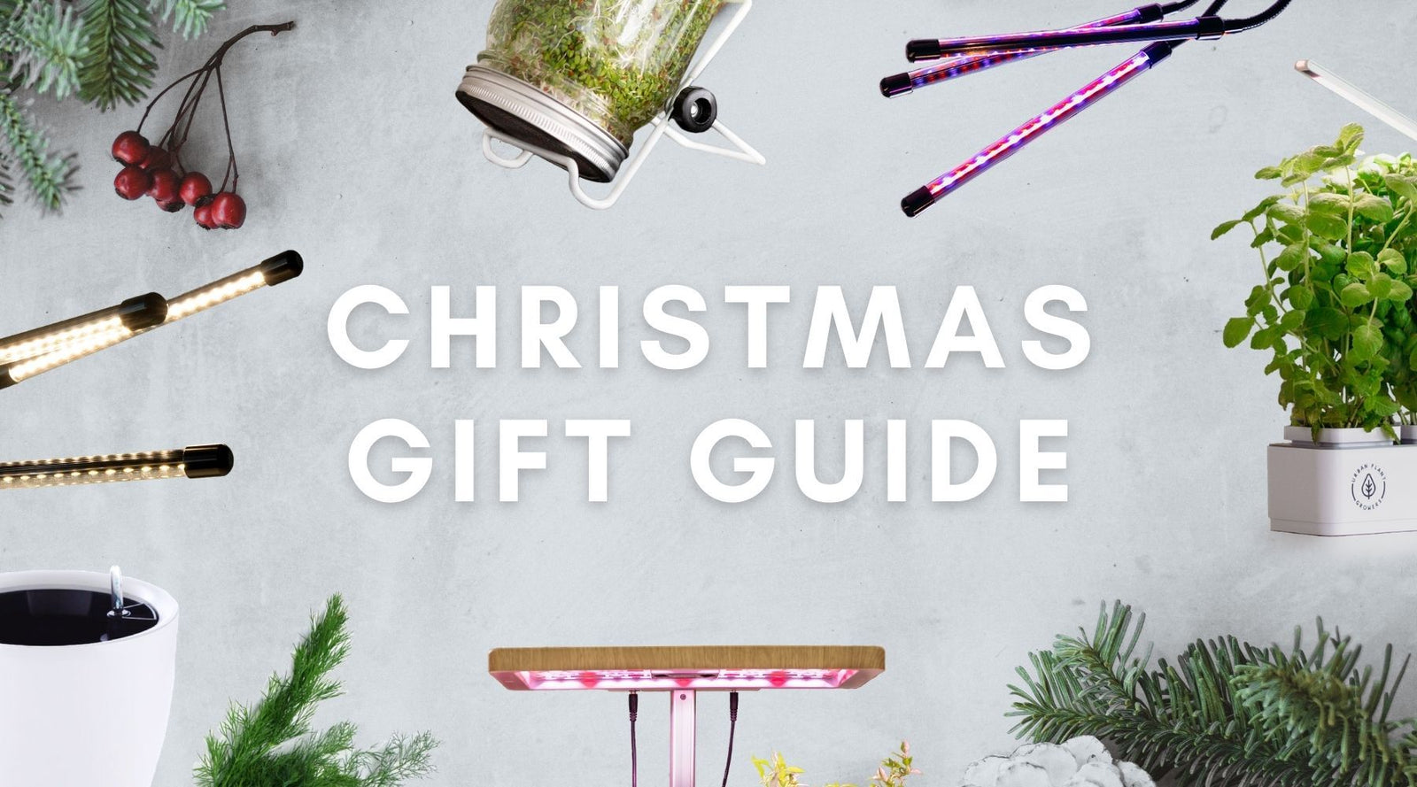 Christmas Gift Guide with products around edge