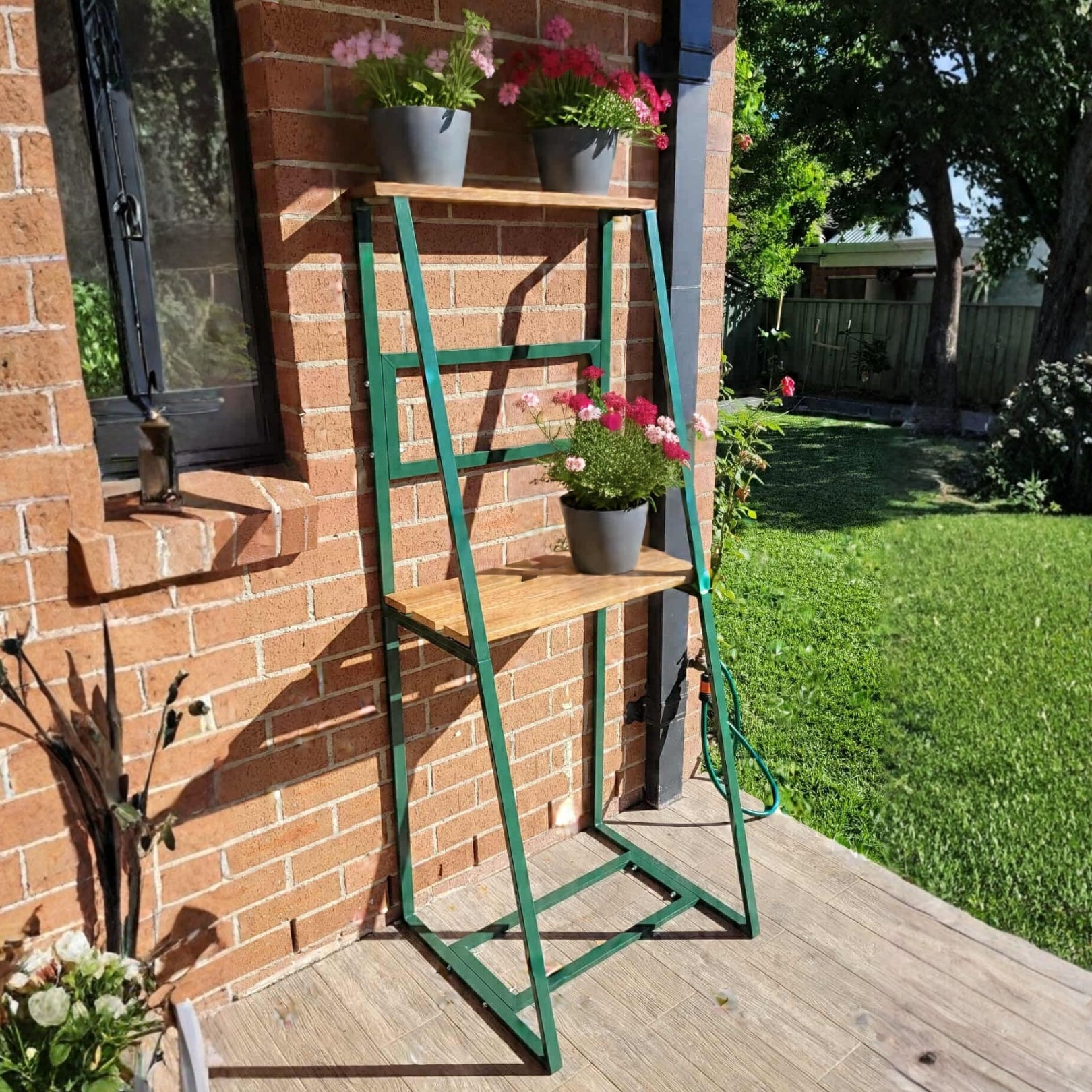 Metal Plant Stand — 1.8m Heavy-Duty Steel Frame (does not include the wooden planks)