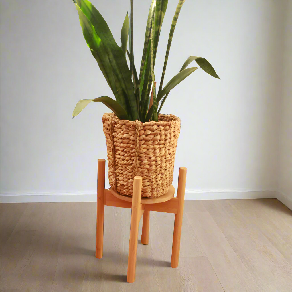 bamboo plant pot stand Bamboo Plant Pot Holder – 28cm | Stylish Indoor Pot Holder