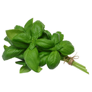 Basil leaves in a tied bunch